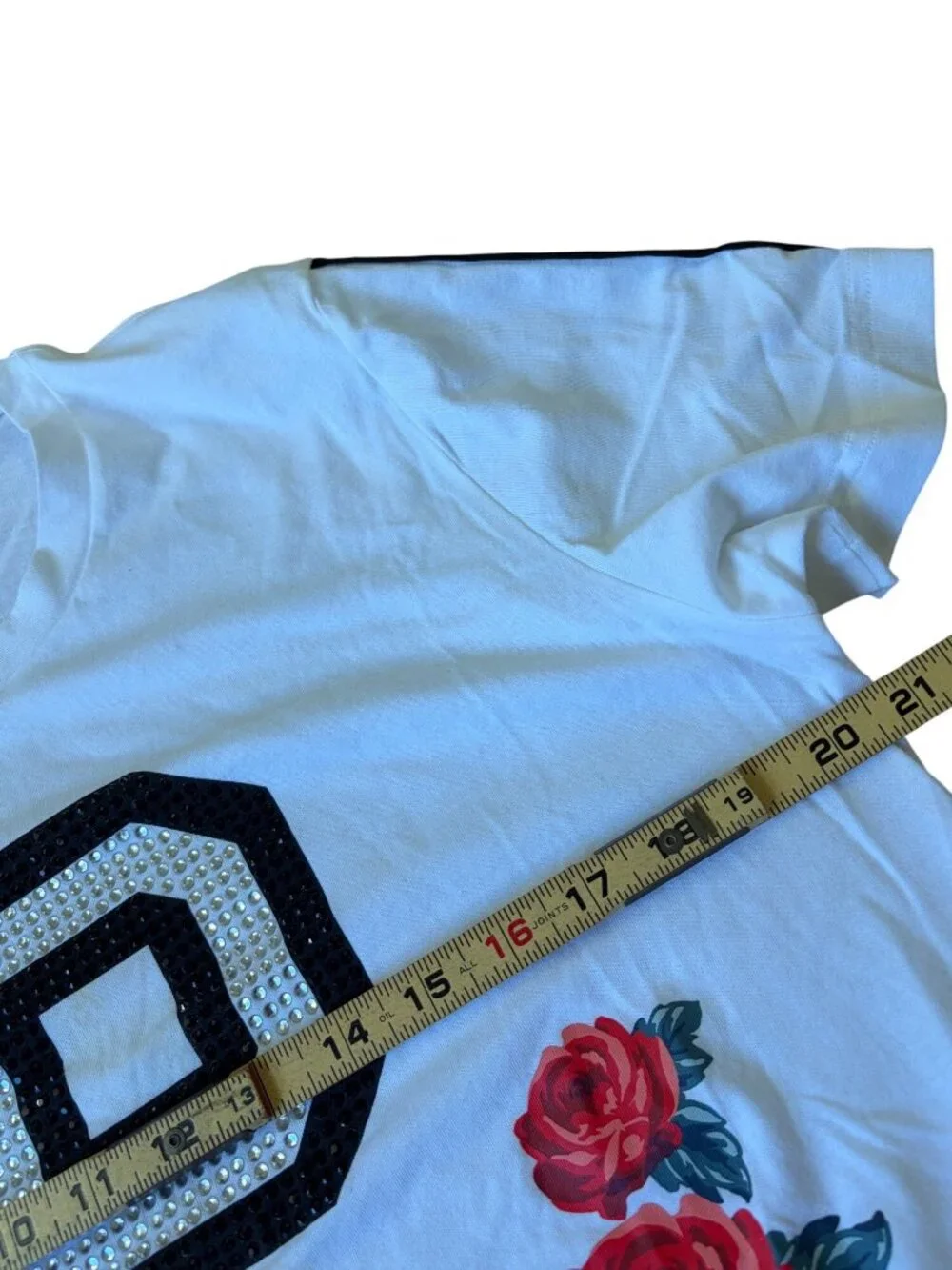 Victoria's Secret PINK Bling Floral Campus Tee XS Glam Collegiate Loungewear